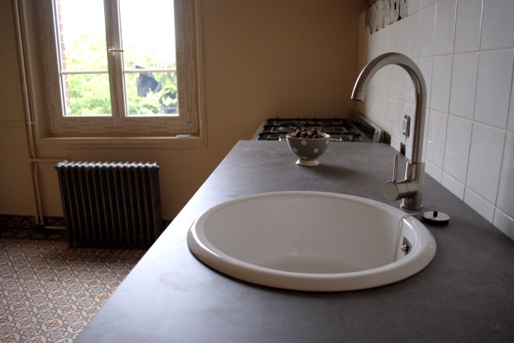 Evier Rond Grès Blanc