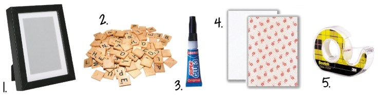 diy cadre scrabble - fournitures