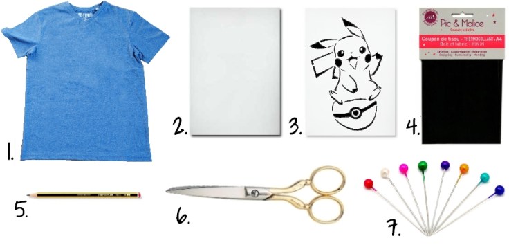 DIY T-shirt Pikachu - fournitures