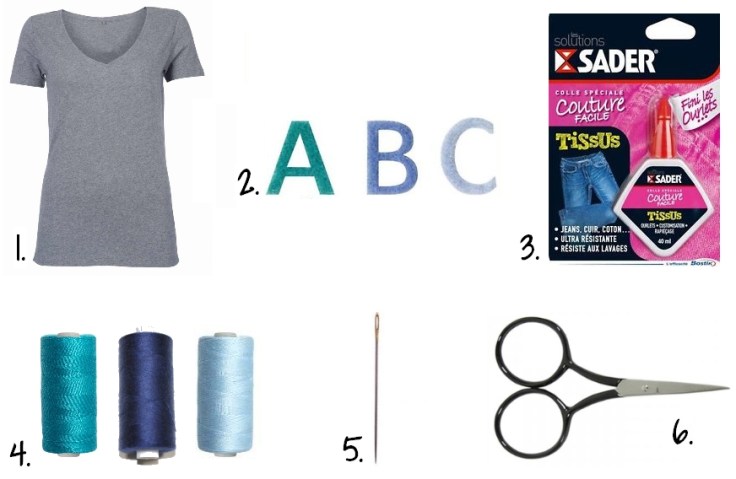 DIY_Customisation T-shirt Lettres Feutrine - Fournitures