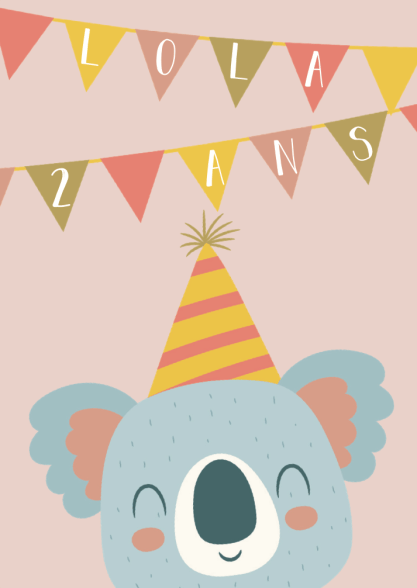 Organiser anniversaire 2 ans - invitation Lola