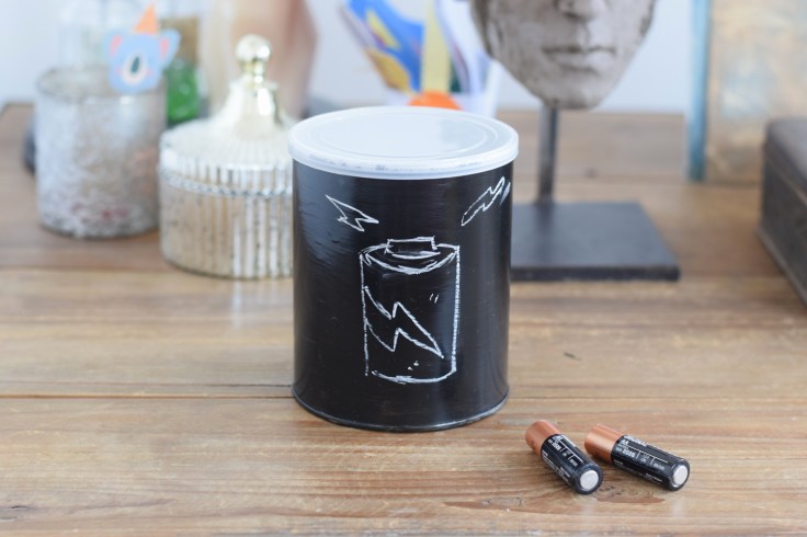 Recycler boites de lait peinture tableau noir craie 03