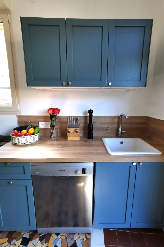 Renovation cuisine ancienne meuble ikea plum kitchen bleu paon 13